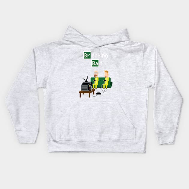 Heisenberg pixel art Kids Hoodie by taguzga